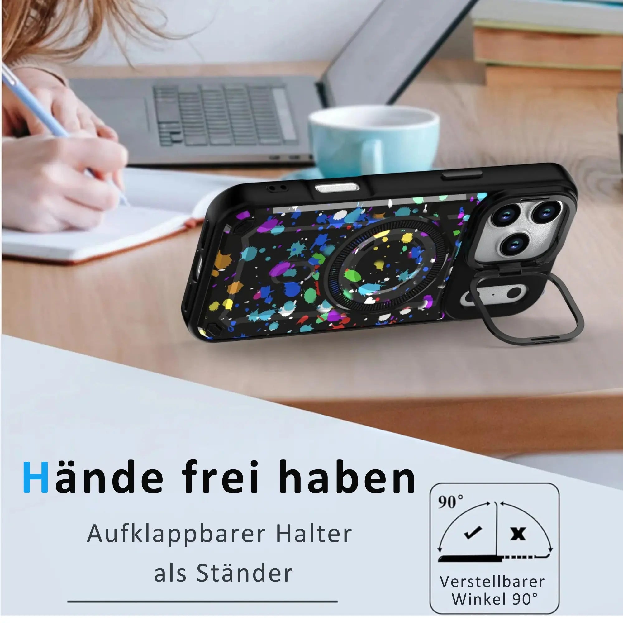 PantherSonic Schutzhülle für iPhone 17 Serie Farbspritzer Design