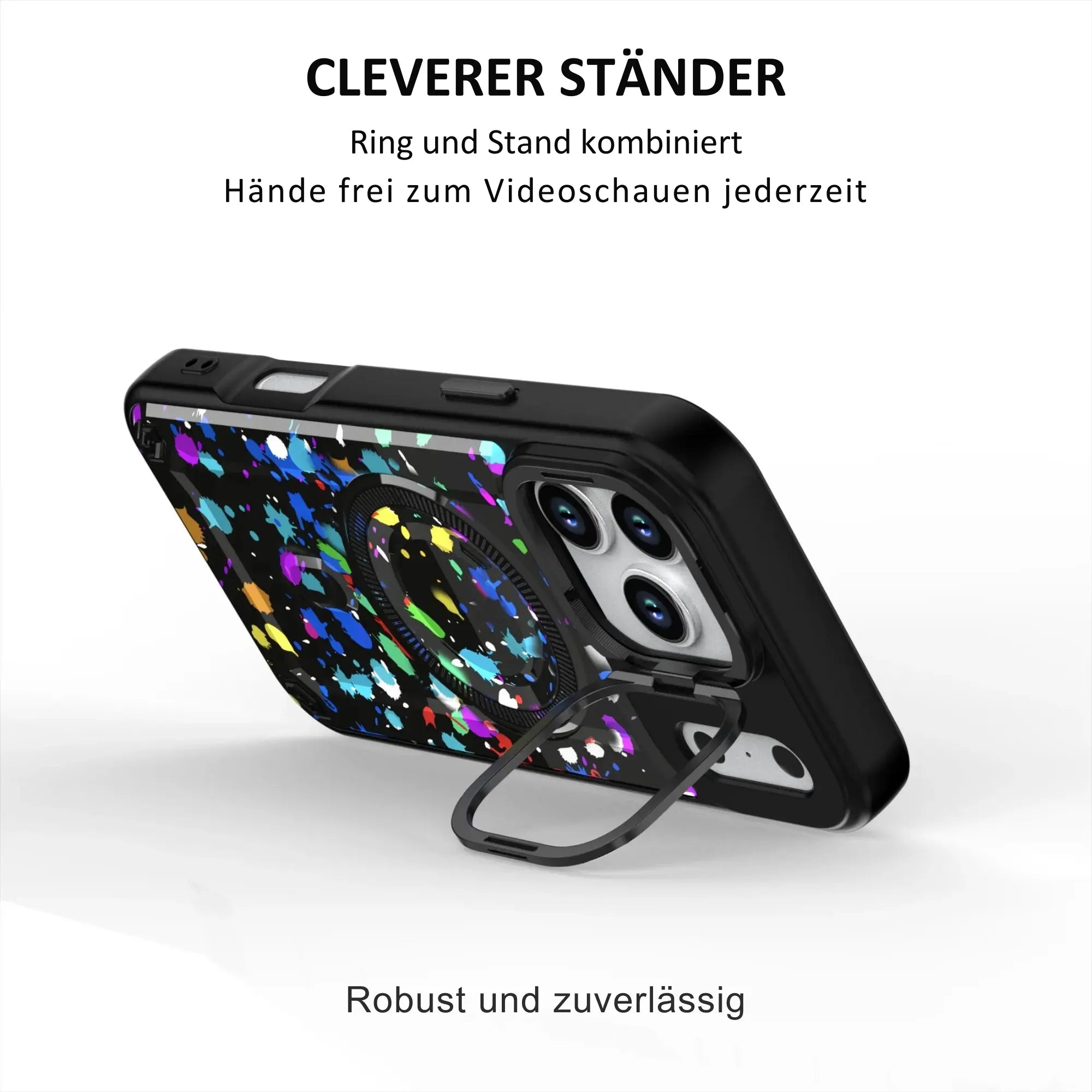 PantherSonic Schutzhülle für iPhone 17 Serie Farbspritzer Design