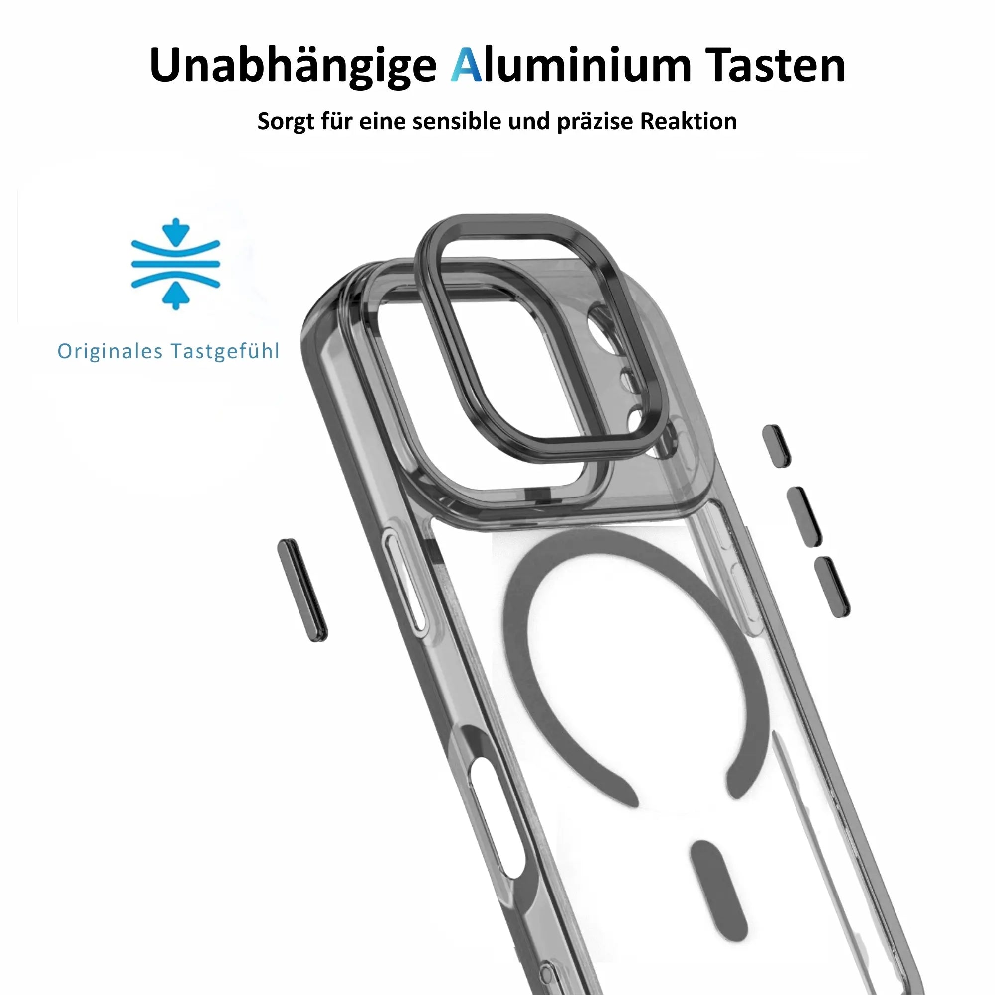 PantherSonic Schutzhülle für iPhone 17 Serie Transparent Grau Design