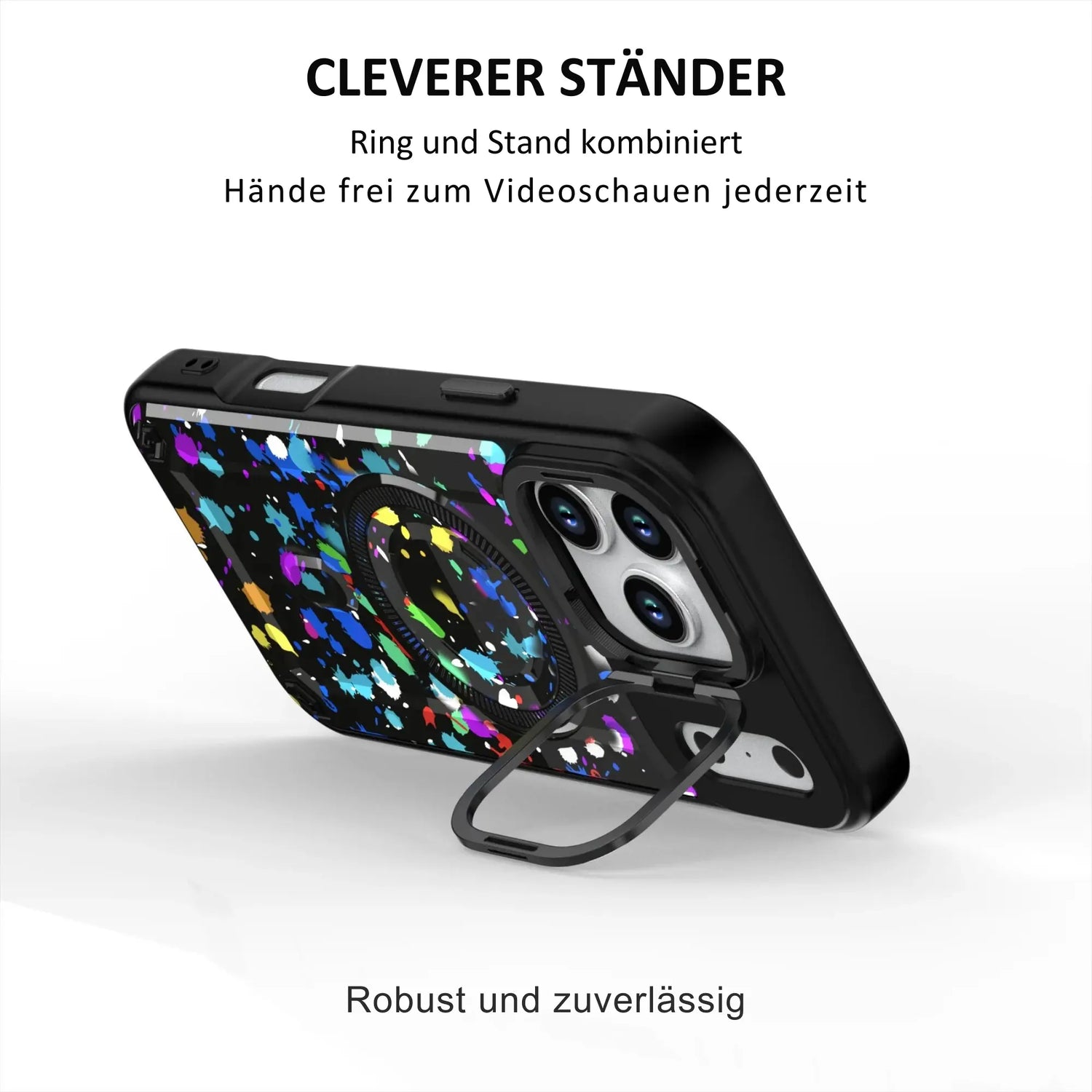 PantherSonic Schutzhülle für iPhone 17 Serie Farbspritzer Design