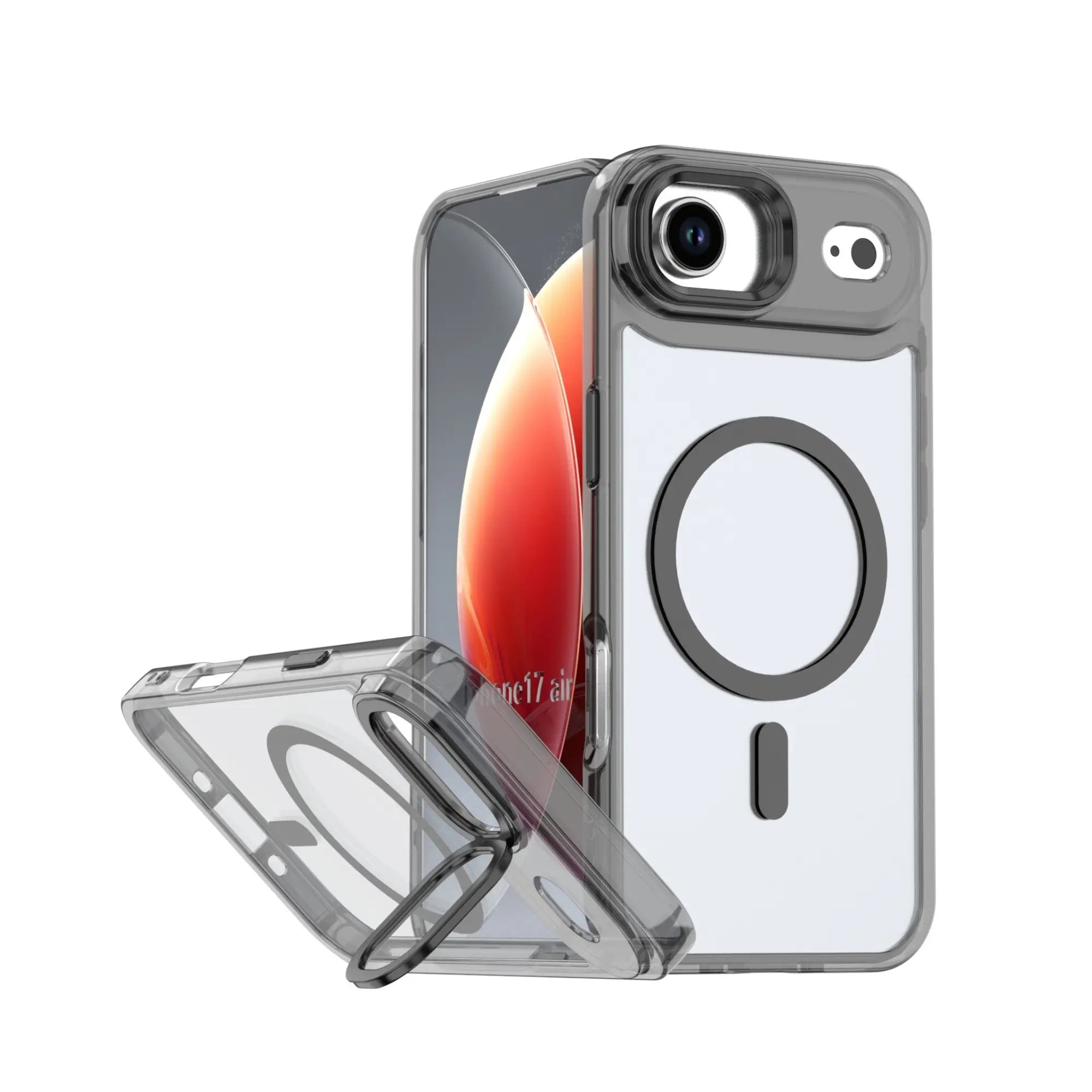 PantherSonic Schutzhülle für iPhone 17 Serie Transparent Grau Design