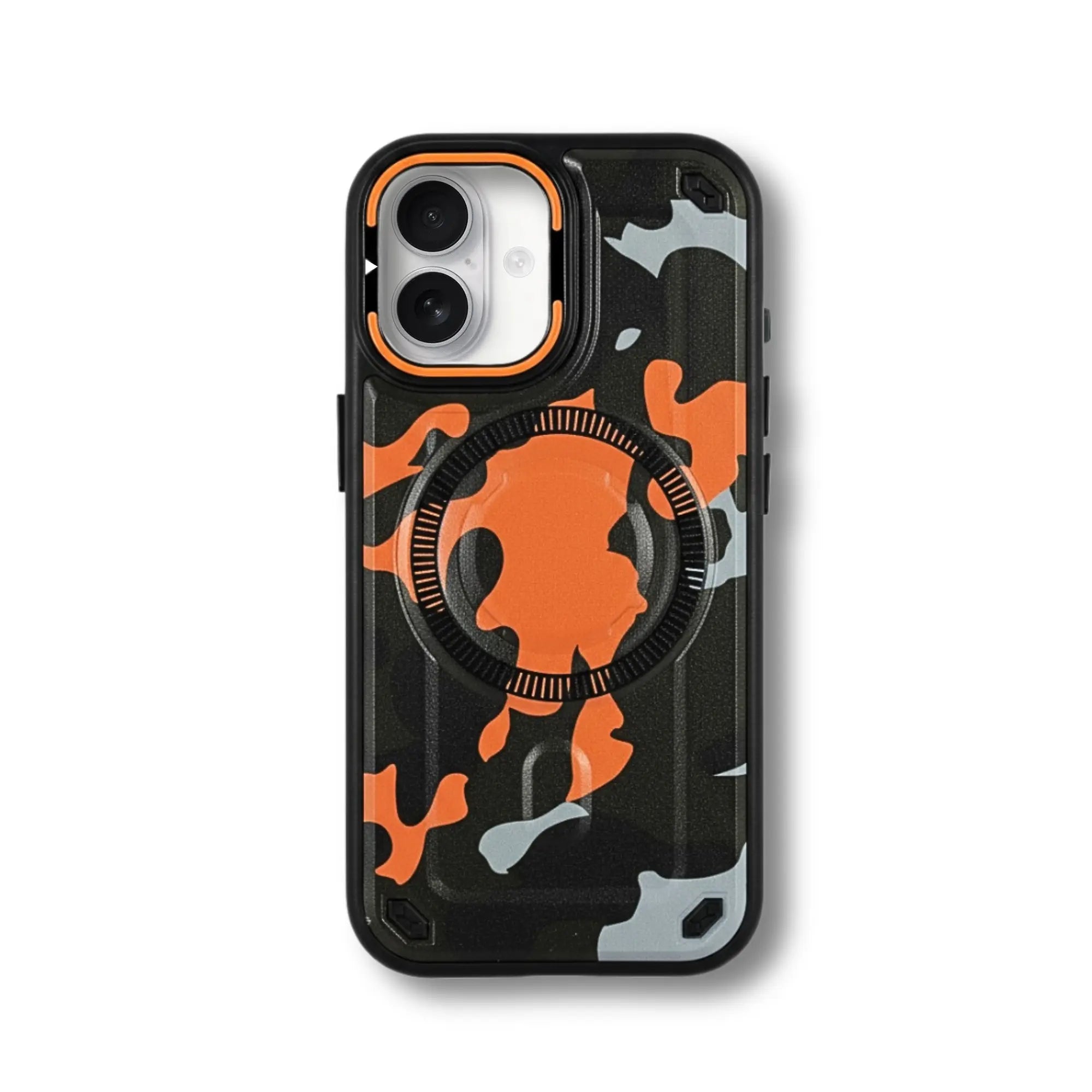 PantherSonic iPhone 17 Serie Hülle Camo Black Orange